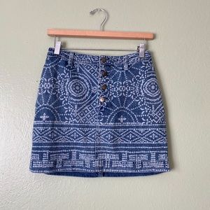 FREE PEOPLE Paisley Denim Skirt